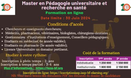 Master en Pédagogie Universitaire et Recherche en Santé