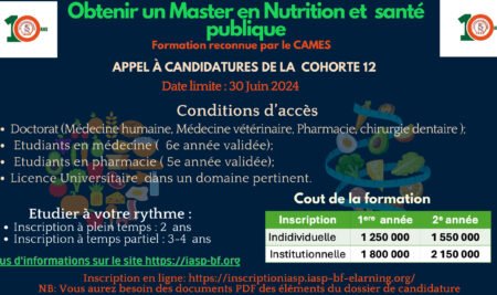 Master en Nutrition et Santé Publique – Cohorte 12